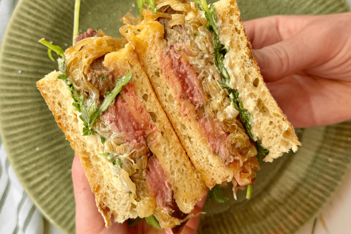 Steak and Caramelised Onion Sandwich