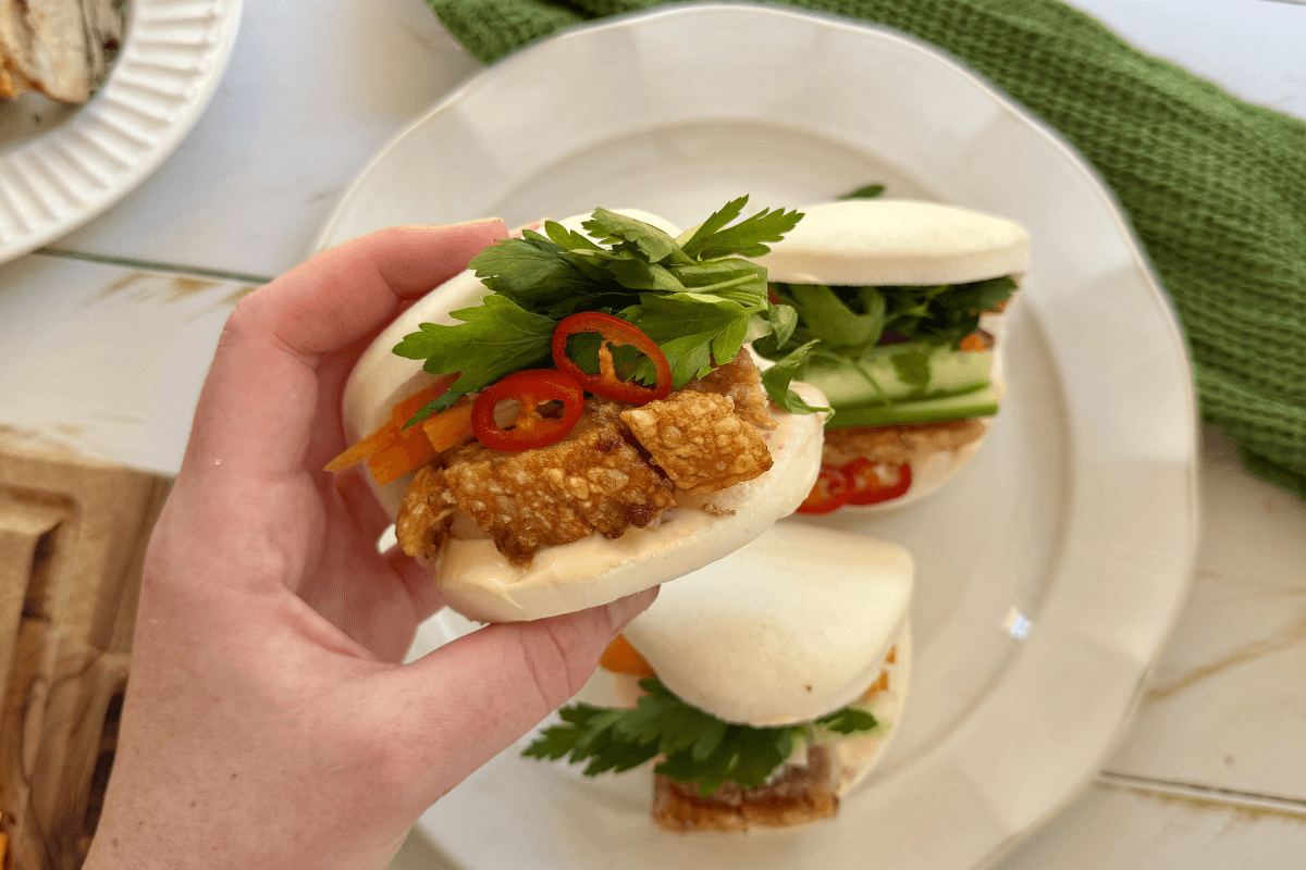 Crispy Pork Belly Bao Buns