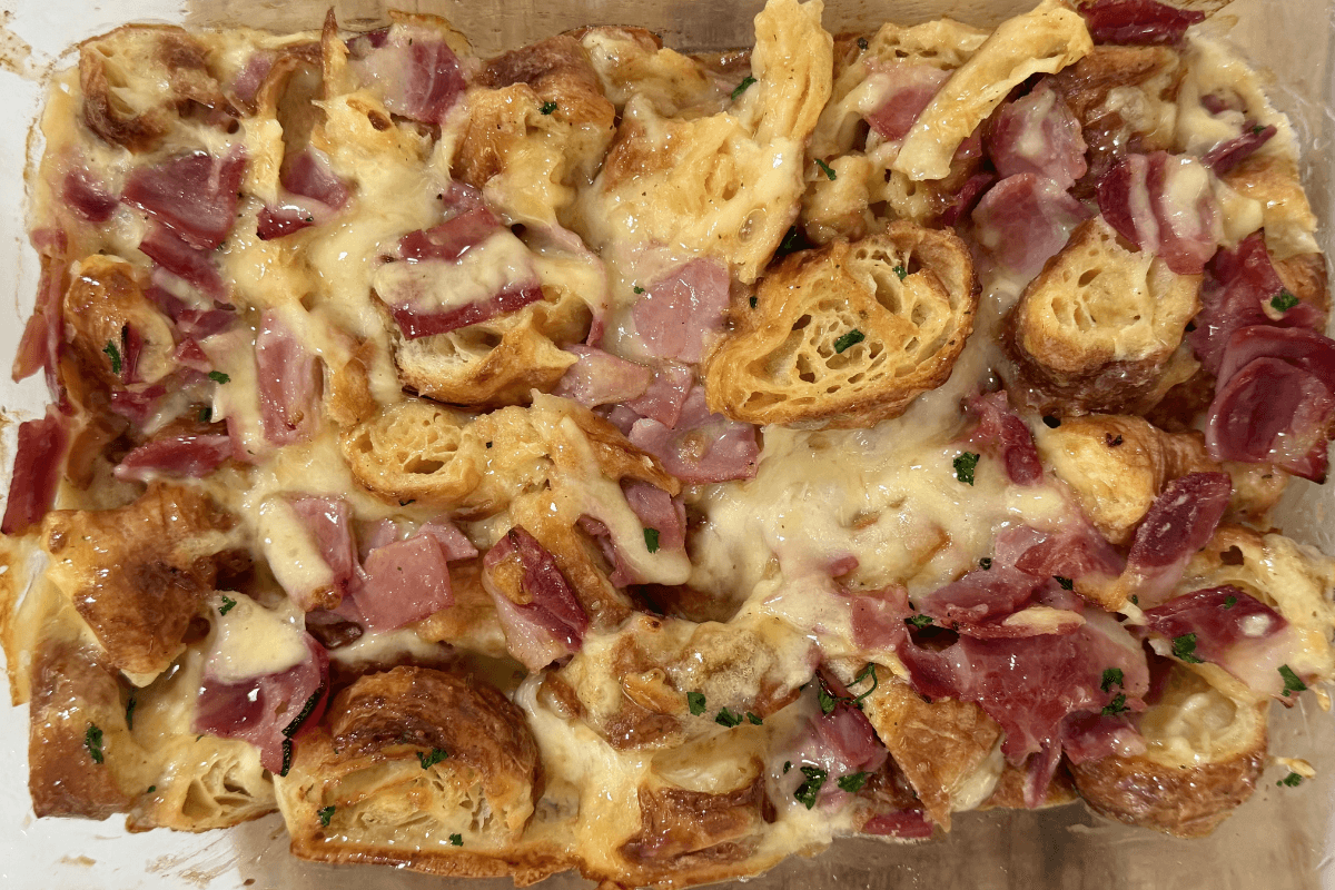 Ham and Cheese Croissant Bake