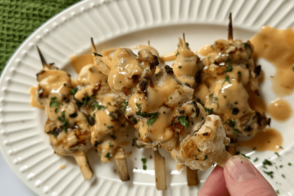 Bang Bang Chicken Skewers