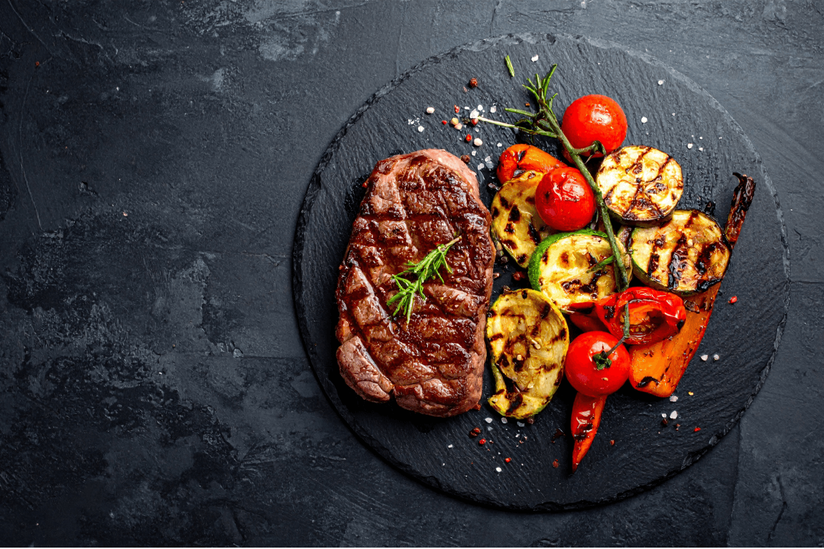 BBQ Blade Steak with Chimichurri & Charred Vegetable