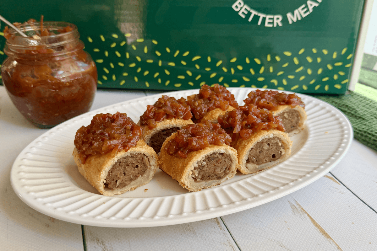 Beef Sausage Rolls with Homemade Tomato Chutney