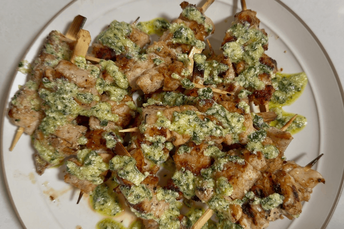 Garlic Parmesan Chicken Skewers